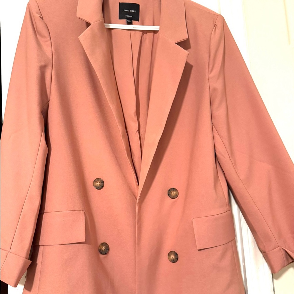 Love Tree Pink Double-Breasted Blazer